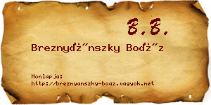 Breznyánszky Boáz névjegykártya